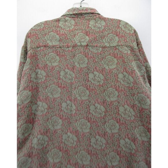 Vintage Men’s Shirt XL Floral Jacquard Psychedelic Mod 60s James W Brine - Picture 7 of 10